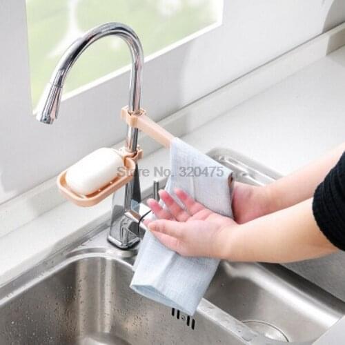 DHL 500pcs Storage Rack Holder Sponge Bathroom Kitchen Faucet Clip Dish Cloth Clip Shelf Drain Dry Towel Organizer