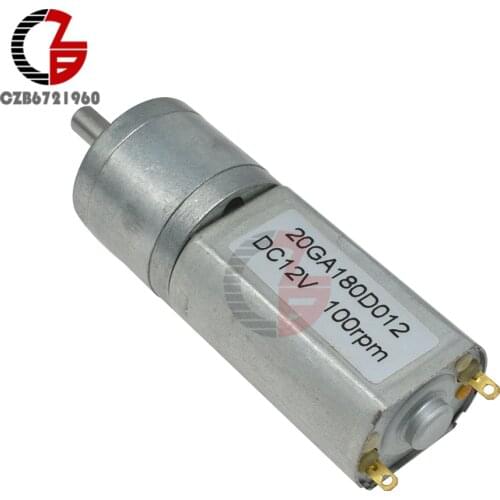 20GA180 DC Gear Motor 12V 100RPM Linear Electric Miniatura Motor for Home Appliance Fan Car Hobby Toy RC Car