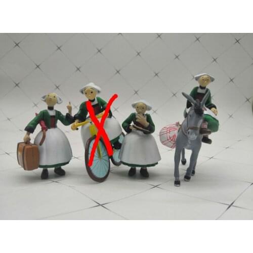 Figure model toy Rural woman rural harvest travel 4pcs/set