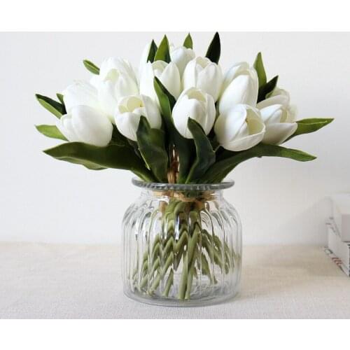 10 PCS Artificial Flowers Yellow Tulips Wedding Decoration Home Room Party Living Room Decoration Fake Flowers Gifts On March 8