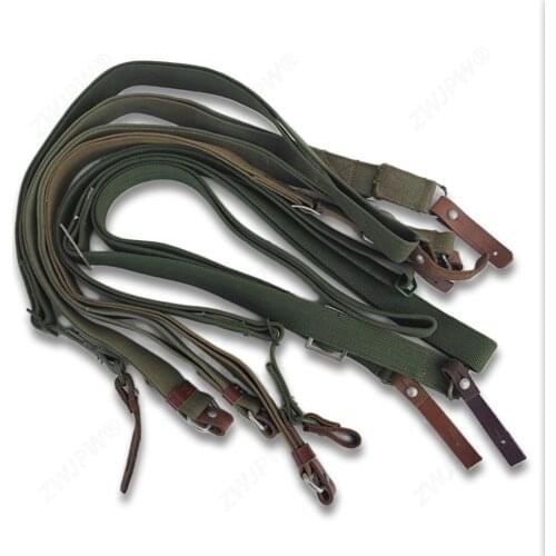 WWII WW2 Chinese Army Type 56 Canvas Outdoor Braces Sling Strap with Two Leather Endings CN/105204