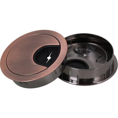 Zinc Alloy 50mm Computer Wire Hole Cover Cable Grommet Desk Easy Use Pack of 2