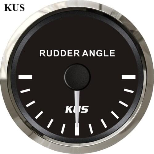 KUS 52mm black faceplate Rudder angle gauge stainless steel bezel 87-900ohm with mating sensor for boat yacht