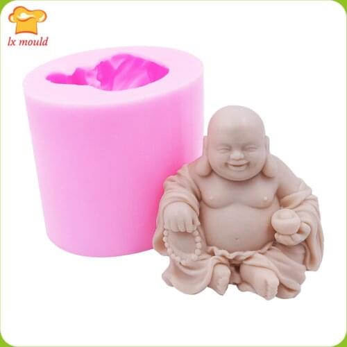 LXYY MOULD 3d Maitreya Buddha Candle Handicraft Resin Epoxy Crafts Aromatherapy Gypsum Silicone Mould