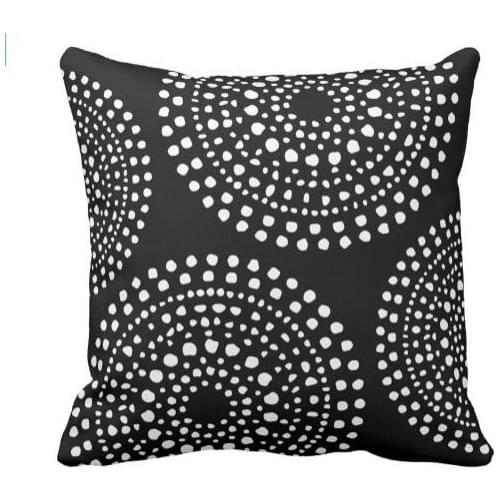 Trendy Primitive Boho Mosaic Pattern Throw Pillow Modern Black Velvet Cushions Cover High Quality Sofa Decorative Pillows Sham