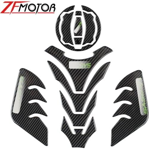 Motorcycle 3D carbon fiber Gas Fuel Oil Tank Cap Cover Pad Protector Decals Sticker for Kawasaki Ninja Z650 Z900 Versys X300
