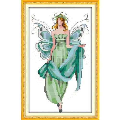 The spirit of flowers (4) cross stitch kits beauty fairy Aida count 14ct 11ct printed embroidery DIY handmade needlework supply