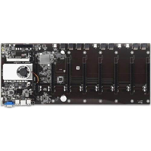 New BTC-T37 8 GPU Desktop Computer Mining Machine Motherboard Set with CPU PCI Express 16X Graph Card DDR3 Miner Board Supports
