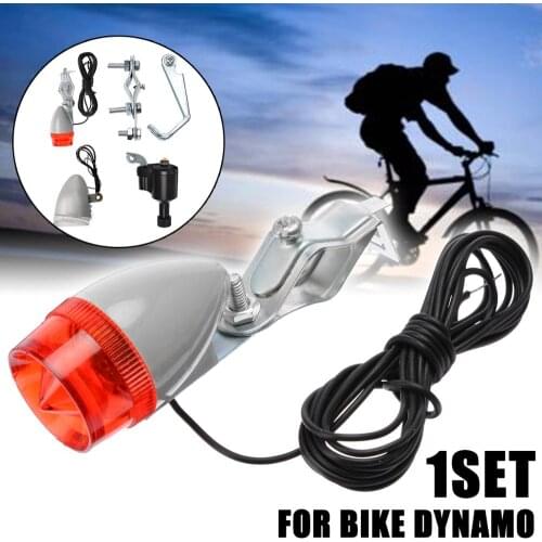 New Arrival Dynamo Bike Lights Set Safety Front Head & Rear Tail Light Outdoor Night Cycling Safety Warning Light Lamp