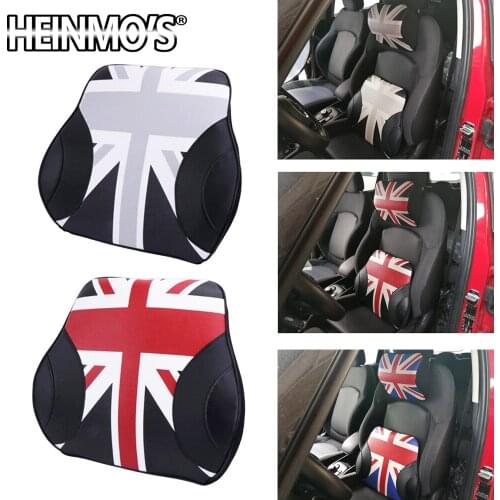 PU Leather Seat Waist Support Cushion For Mini Cooper Fit For Most Car Memory Foam Universal Seat Wait Supports For Mini Cooper