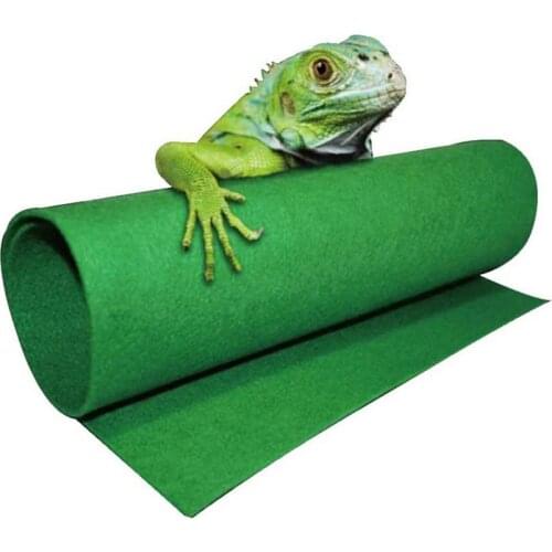 Reptile Cushion Green Felt Crawling Water-absorbing Absorbing Moisturizing Carpet For Chamelon Gecko Snakes Tortoise Pet Cage