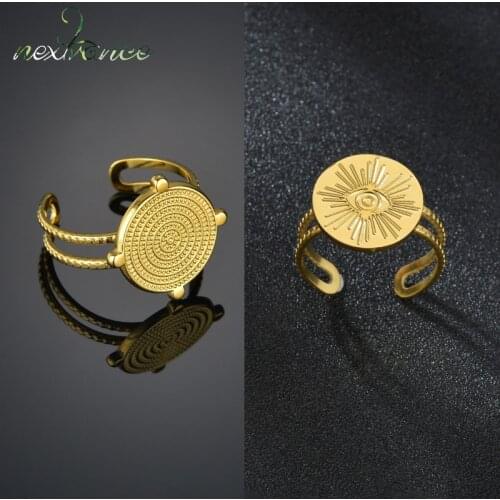 Nextvance Stainless Steel Malachite Adjustable Rings Totem Classic Fashion Rings For Femal Women Girfriend Birthday Jewelry Gift