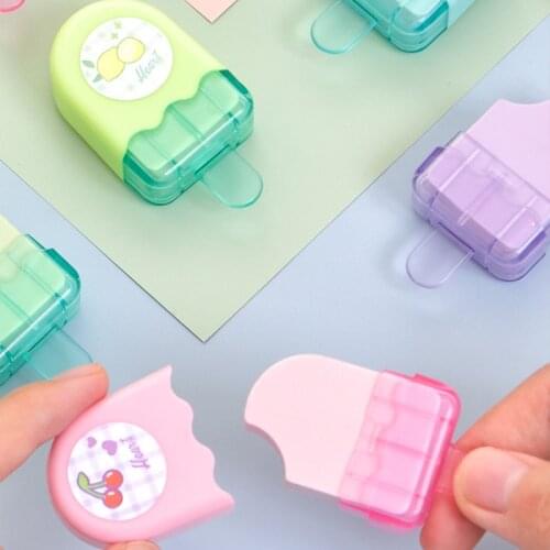 2Pcs Cartoon Lovely Ice Cream Shaped Eraser TPR Material Pencil Rubber Kids Students Test Exam Homework School Home Study 71122
