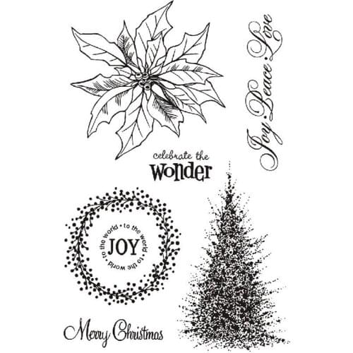 Christmas Tree Clear Stamps Flower Wreath Scrapbooking Stamps Silicone Transparent Stamps
