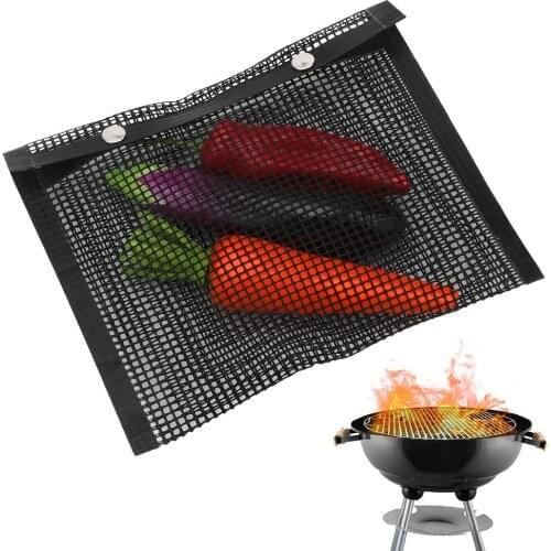 BBQ Bake Bag Mesh Grilling Bag Easy to Clean Reusable Non-Stick Kitchen Tools Outdoor BBQ Picnic Tool
