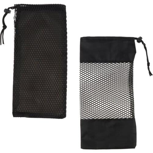 Polyester Mesh Drawstring Bag Camping Storage Pouch Outdoor Camping Ground Sheet Cushion Organizer Bag
