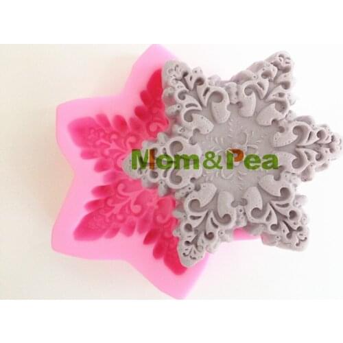 Mom&Pea 0398 Free Shipping Hex Star Silicone Soap Mold Cake Decoration Fondant Cake 3D Mold Food Grade Silicone Mould