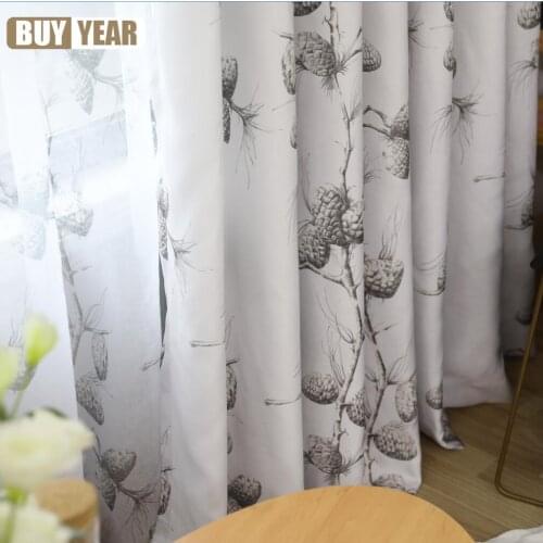 Modern Nordic Minimalist Living Room Curtains Custom Mediterranean Shade Pine Fruit Bedroom Floating Window Cotton Linen