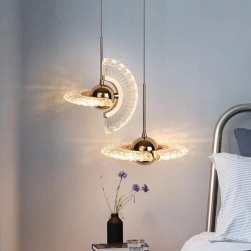 Modern Creative UFO Rotatable LED Pendant Light Restaurant Study Cafe Bar Shop Dining Room Hanging Light Bedside Pendant Lamps