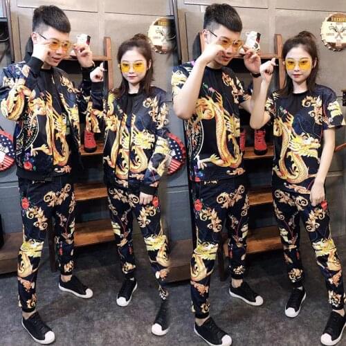 Tracksuit For Womens 2020 Spring Autumn Fashion Double-sided Coat BF Jacket Couple Oversized code Suit Female Casual Three-piece