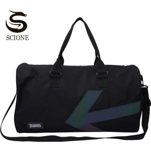 Unisex Travel Bags Fashion Reflective Shoulder Bag Large Luggage Bags Duffle Bag Portable Handbag Fitness Bag Shoes Pocket XA318