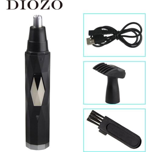 DIOZO Rechargeable Hair Removal Eyebrow Trimer 2 in1 Electric Ear Nose Trimmer for Mens Shaver Safe Lasting Face Care Tool Kit