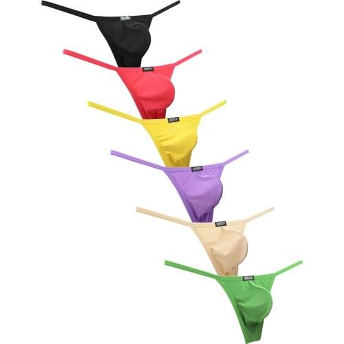 Mens Soft Pouch String Thong Underwear Sexy Low Rise T-Back Mens Under Panties