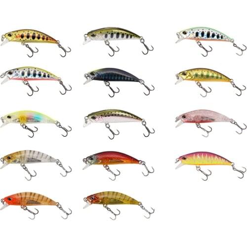 TSURINOYA 14pcs Fishing Lure DW63 50mm 5g Sinking Minnow Hard bait Mini Minnow Treble hook Full Swimming Layer Artificial Bait