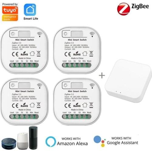 Tuya Zigbee WiFi Smart Light Switch Universal Breaker Timer Smart Life APP Wireless Remote Control Works With Alexa Google Home
