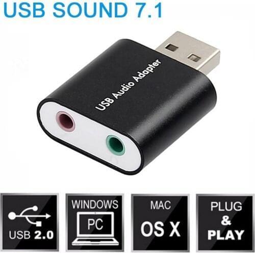 USB External Stereo Sound Adapter No Drivers Needed for Windows and Mac Plug and Play Sound Card Adapter Converter Notebook