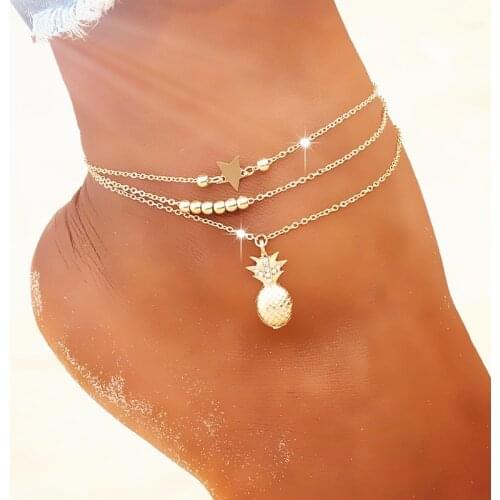 Vintage Beach Foot Anklet For Women Bohemian Female Anklets Summer Bracelet On the leg Jewelry