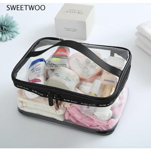 Women Transparent Cosmetic Bag Zipper Travel Make Up Case Makeup Beauty Organizer Storage Pouch Toiletry Wash Bath Bag
