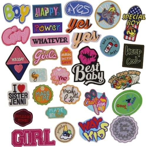 1 pcs Boy Girl Handmade with love embroidered iron on patches cloth accessories popular clothing bag hat phone Patches Appliques