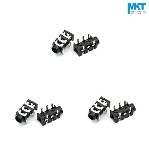 100Pcs Black/Green 3.5mm Dual Channel Female Stereo Audio Socket Connector For Audio Phone Jack Plug