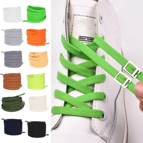 105cm Elastic Shoelaces With Buckles Flat No Tie Lazy Shoe Laces For Sneaker Shoes Accessories Elastic Shoelaces With Buckles
