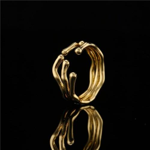 2 Style Vintage Design Finger Shape Women Ring Open End Gold Color Finger Ring Female Party Jewelry Accessories Unique Gift