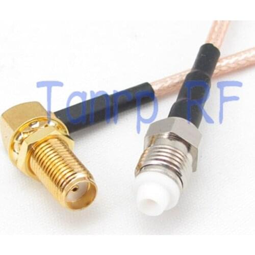 20inch SMA female right angle to FME female jack RF adapter connector 50CM Pigtail coaxial jumper cable RG316 cord