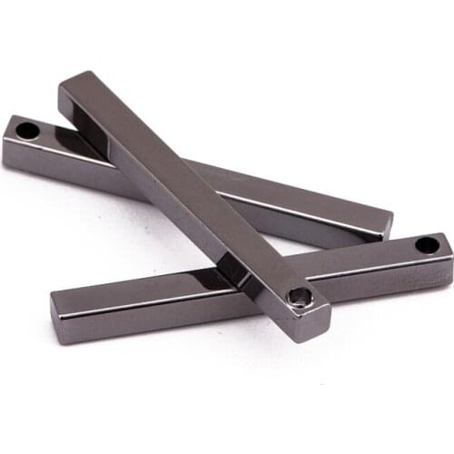 25 * 2.5mm single hole square bar copper rod minimalist style earring pendant DIY handmade jewelry material