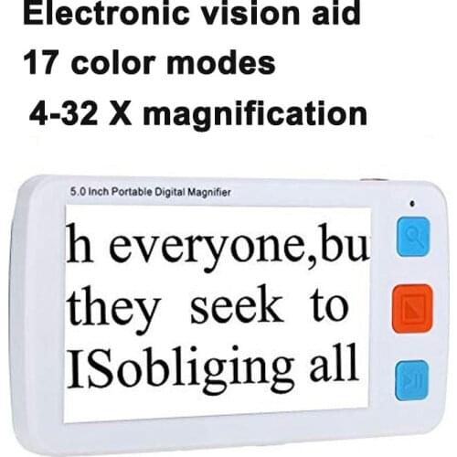 4.9 Inch Portable HD Electronic Vision Aid Low Vision Reading Newspaper Electronic Magnifying Glass Digital Magnifier Loupe