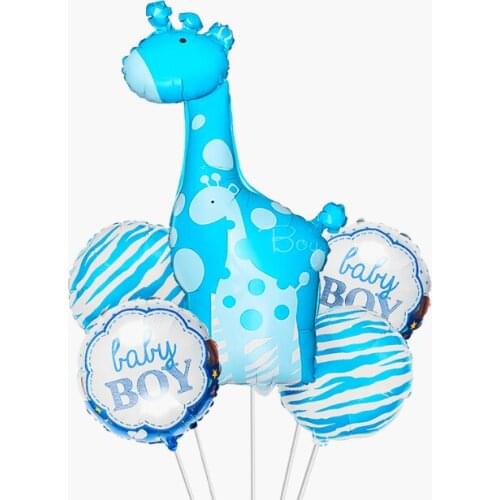 5pcs/lot Cartoon Blue Pink Set Crown for 1 Years Old Kid Boys Girls Happy Birthday Baby Shower Decor Supplies