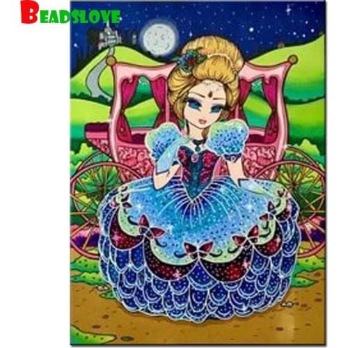 5D DIY diamond Embroidery Cartoon Pink Girl Fairy Princess Square/Round Rhinestone Cross embroidery Gift set Diamond embroidery