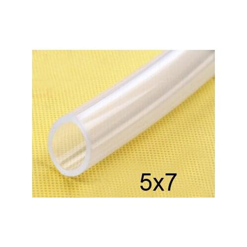 5x7 Transparent Food Grade Medical Use FDA Silicone Rubber Flexible Tube / Hose 5mm ID 7mm OD silicon tubing