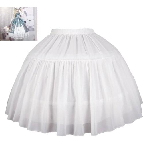 White & Black Lolita Petticoat Bridal Petticoat Cosplay Party Prom Dress Short Underskirt Tulle Crinoline Petticoat Puffy Skirt