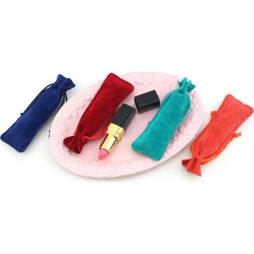 Colorful Velvet Jewelry Drawstring Pouch Flannelette Pocket Perfume Toothpick Lipstick Bag Gift Packaging Bags Wholesale