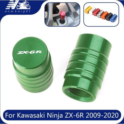 For Kawasaki Ninja ZX-6R ZX 6R 2009-2020 2019 2018 2017 2016 Vehicle Wheel Tire Valve Stem Caps Dust CNC Aluminum Airtight Cover