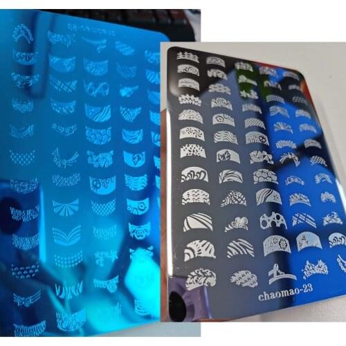 CHAOMAO Design SIZE XL Nail Art Stamping Plates Stainless Steel Image Konad Stamping Nail Art Large BIG Template DIY PlateS