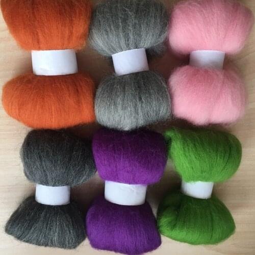Wfpfbec needle felting poke fun DIY roving felt 100% merino wool fiber mix color 10g/6pcs/lot
