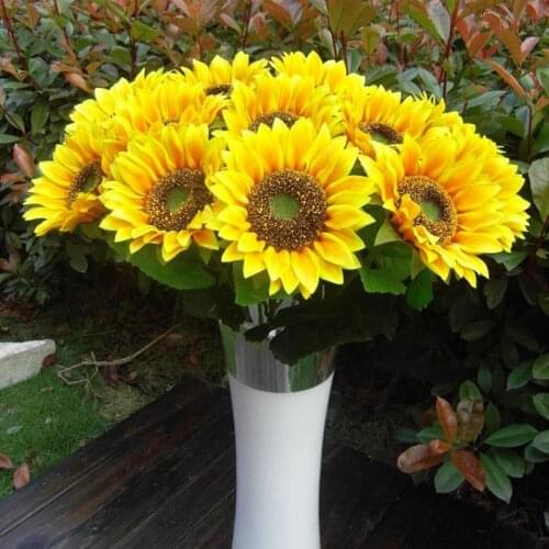 Artificial Sunflower Silk Flower Home Garden Verandah Bedroom Office Party Flower Wall Decoration