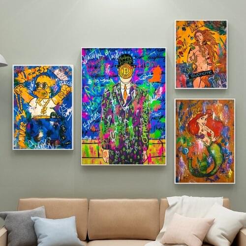 Graffiti Comic Characters Pictures Classic Funny Art Famous Canvas Painting Modern Home Decoration Living Room Aesthetics Decor