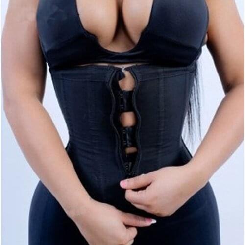 Body Shaper Corsets with Zipper Cincher Corset Top Women Slimming Belt Black Shapers Shapewear Plus Size Latex Waist Trainer